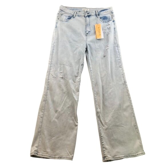 Risen Los Angeles Denim - NWT Risen Womens Brenna Jeans Size 2X Wide Leg Blue Denim Casual Classic Travel